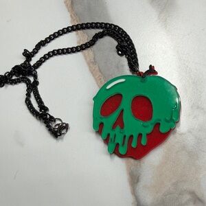 Disney Green and Red Poison Apple Necklace